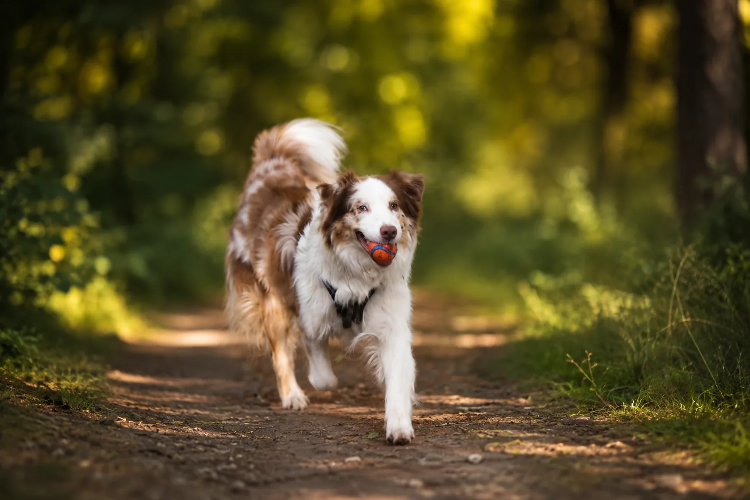 Chien en mouvement dans la nature